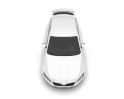 White modern car isolated on transparent background. 3d rendering - illustration png