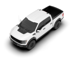 White pickup truck isolated on transparent background. 3d rendering - illustration png