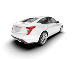 White city car isolated on transparent background. 3d rendering - illustration png