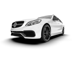 White city car isolated on transparent background. 3d rendering - illustration png