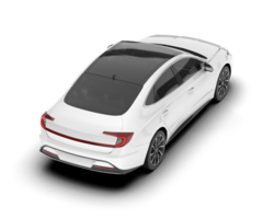 White modern car isolated on transparent background. 3d rendering - illustration png