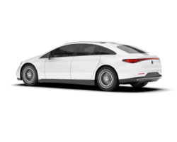 White modern car isolated on transparent background. 3d rendering - illustration png