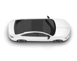 White city car isolated on transparent background. 3d rendering - illustration png