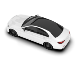 White city car isolated on transparent background. 3d rendering - illustration png