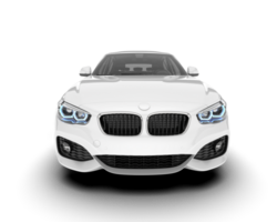 White city car isolated on transparent background. 3d rendering - illustration png