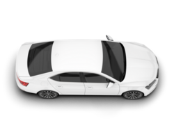 White modern car isolated on transparent background. 3d rendering - illustration png