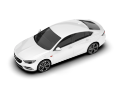 White modern car isolated on transparent background. 3d rendering - illustration png