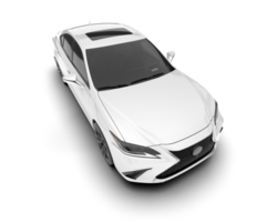 White city car isolated on transparent background. 3d rendering - illustration png