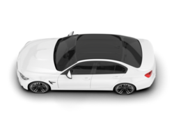 White city car isolated on transparent background. 3d rendering - illustration png