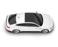 White modern car isolated on transparent background. 3d rendering - illustration png