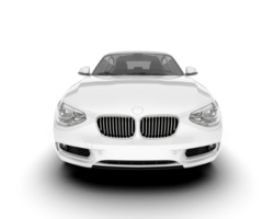 White city car isolated on transparent background. 3d rendering - illustration png