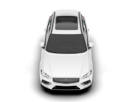 White modern car isolated on transparent background. 3d rendering - illustration png