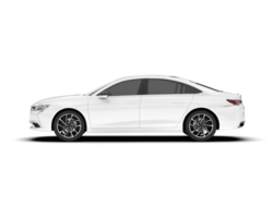 White city car isolated on transparent background. 3d rendering - illustration png