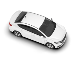 White city car isolated on transparent background. 3d rendering - illustration png