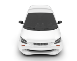 White city car isolated on transparent background. 3d rendering - illustration png