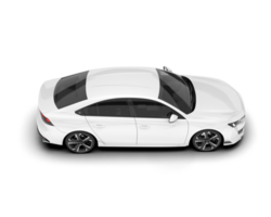 White city car isolated on transparent background. 3d rendering - illustration png