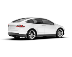 White city car isolated on transparent background. 3d rendering - illustration png