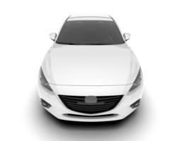 White modern car isolated on transparent background. 3d rendering - illustration png