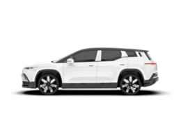 White city car isolated on transparent background. 3d rendering - illustration png