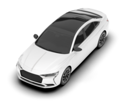 White city car isolated on transparent background. 3d rendering - illustration png