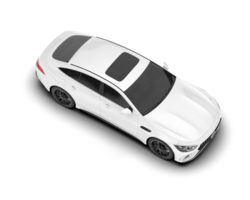 White modern car isolated on transparent background. 3d rendering - illustration png