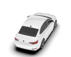 White city car isolated on transparent background. 3d rendering - illustration png