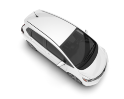 White city car isolated on transparent background. 3d rendering - illustration png