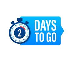 1 Days to go. Countdown timer. Clock icon. Time icon. Count time sale. Vector stock illustration