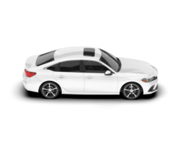 White city car isolated on transparent background. 3d rendering - illustration png