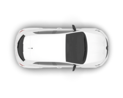 White city car isolated on transparent background. 3d rendering - illustration png