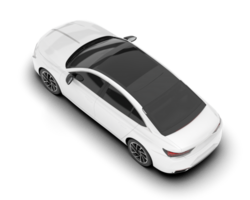 White city car isolated on transparent background. 3d rendering - illustration png