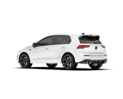 White city car isolated on transparent background. 3d rendering - illustration png