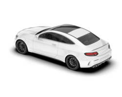 White city car isolated on transparent background. 3d rendering - illustration png