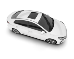 White city car isolated on transparent background. 3d rendering - illustration png