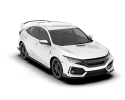 White city car isolated on transparent background. 3d rendering - illustration png