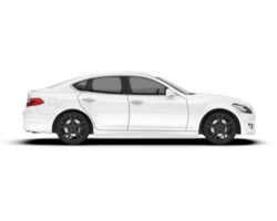 White city car isolated on transparent background. 3d rendering - illustration png