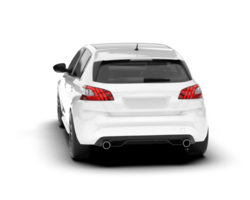 White city car isolated on transparent background. 3d rendering - illustration png