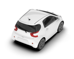 White city car isolated on transparent background. 3d rendering - illustration png