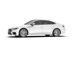 White modern car isolated on transparent background. 3d rendering - illustration png