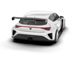 White sport car isolated on transparent background. 3d rendering - illustration png