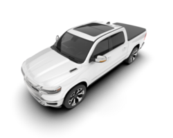 White pickup truck isolated on transparent background. 3d rendering - illustration png