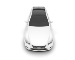 White modern car isolated on transparent background. 3d rendering - illustration png