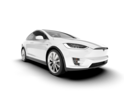 White city car isolated on transparent background. 3d rendering - illustration png