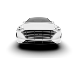 White modern car isolated on transparent background. 3d rendering - illustration png