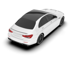 White city car isolated on transparent background. 3d rendering - illustration png