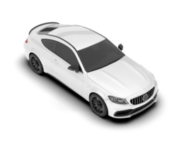 White city car isolated on transparent background. 3d rendering - illustration png