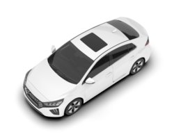 White city car isolated on transparent background. 3d rendering - illustration png