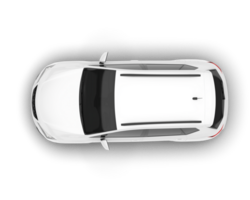 White modern car isolated on transparent background. 3d rendering - illustration png