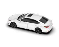 White city car isolated on transparent background. 3d rendering - illustration png