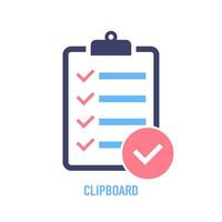 Clipboard with checklist icon. Clipboard with checklist icon for web. Vector stock illustration.